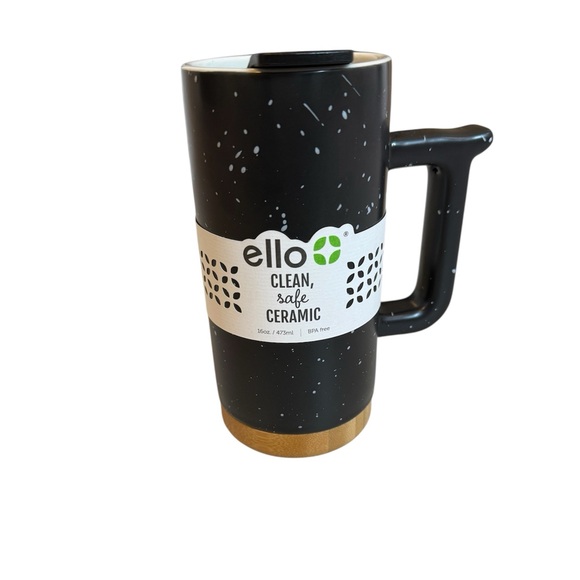 Ello Black Ceramic Mug with Lid 16oz - Picture 1 of 5